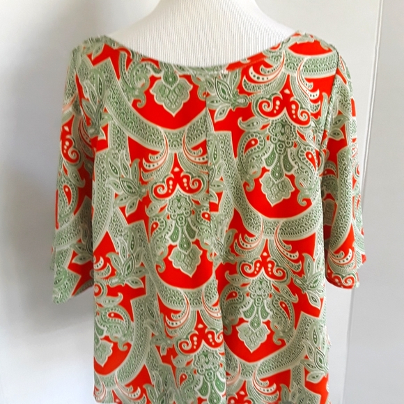 AMBIANCE CROPPED FLARE SCOOP NECK TOP SZ M - Picture 3 of 5